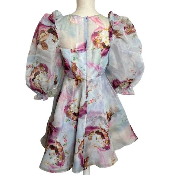 Selkie‎ Chiffon Puff Sleeve "The Party Dress in Cupid" Medium - Picture 7 of 12
